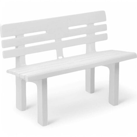 Panchina per esterno in polipropilene 110x52xH71 cm Genziana -  Bianco