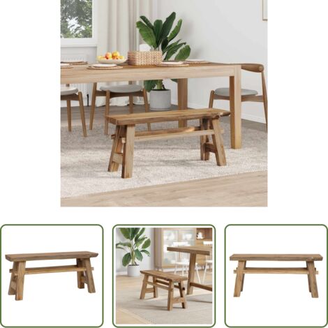 Panchina per giardino -  panchina Naturale 100 x 29 x 43,5 cm Legno di teak solido
