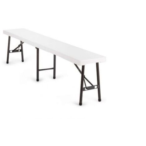 Panchina pieghevole con struttura in acciaio e seduta in polipropilene - Birreria - cm 183x30x42h