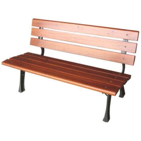 Panchina poltrona in ghisa bronzata con assi in legno teak cm.120x59x70h giardino parco terrazza