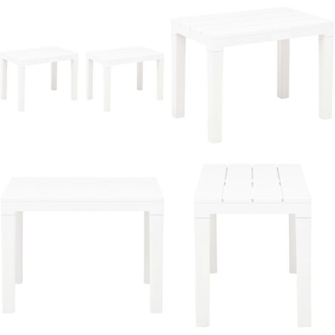 Panchine da Giardino 2 pz Bianco in Plastica - Panchine da esterno - Panchine in plastica