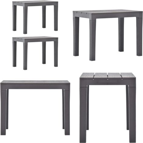 Panchine da Giardino 2 pz Mocca in Plastica - Panchine da esterno - Panchine in plastica