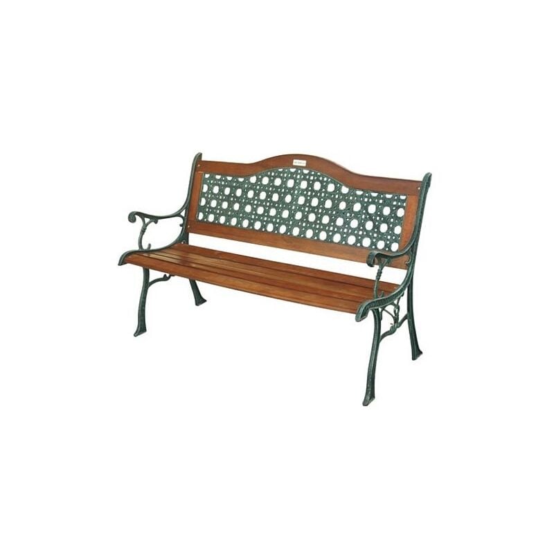 Panchina per esterno in Ghisa Rattan Arc 126x60cm Garden Deluxe Collection