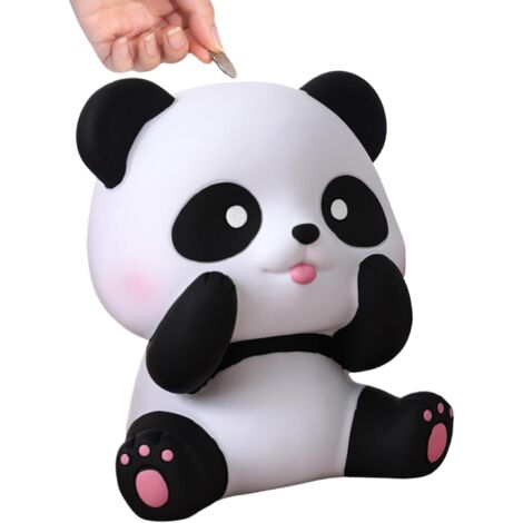 Panda conomiseur dargentFigurine Cartoon avec Grande