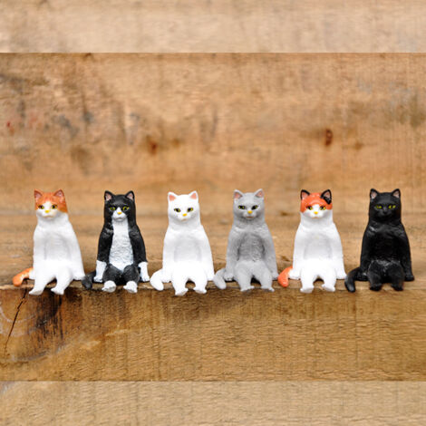 Panda-Figuren, 6 dekorative Harzfiguren für Bastelarbeiten mit Kindern, 3,5 cm