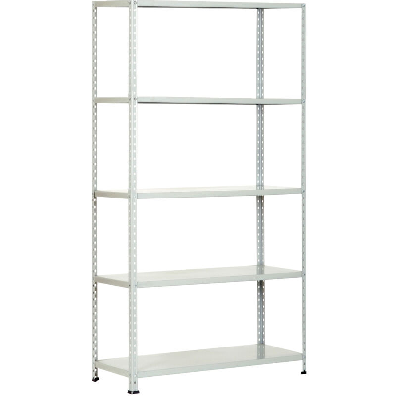 Image of Scaffale in kit 5 ripiani acciaio grigio 40x100x196h aste intere - Salone