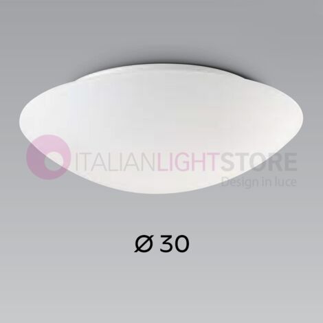 PANDORA PLAFONIERA BIANCA DIAMETRO 30CM IN VETRO 1 LUCE ATTACCO E27