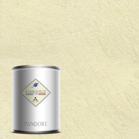 Pandore 1L  Peinture effet Métallisée Couleur  PLATINE JAUNE  CATHERINE avec spatule