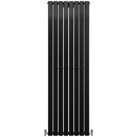 Paneelheizkörper Flachheizkörper Design Heizkörper Heizung 180cm x 56cm Matte Schwarz Vertikal Heizgerät Doppellagig Wandheizkörper Küche Wohnzimmer Badezimmer Reinigungsbürste und Befestigungsset