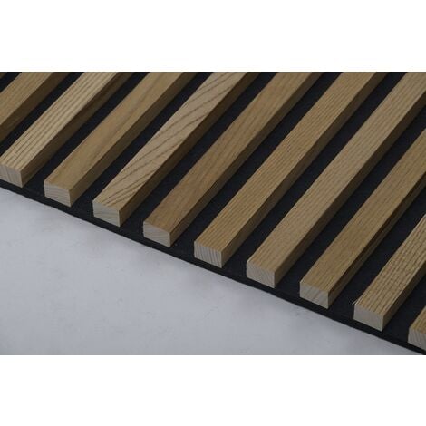 Panel acústico acabado roble en madera fondo negro, 120x60 cm Gaspo