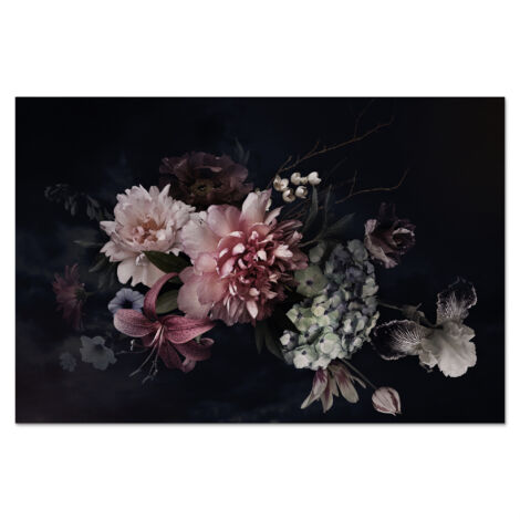 PANEL ANTISALPICADURAS COCINA Flores - Vintage - Pastel - Rosa - Blanco 60x40