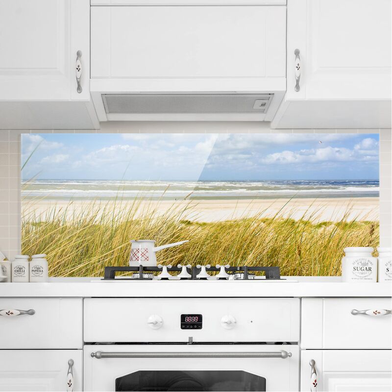 

Bilderwelten - Panel antisalpicaduras de cristal - At The North Sea Coast - Panorámico Dimensión LxA: 50cm x 125cm
