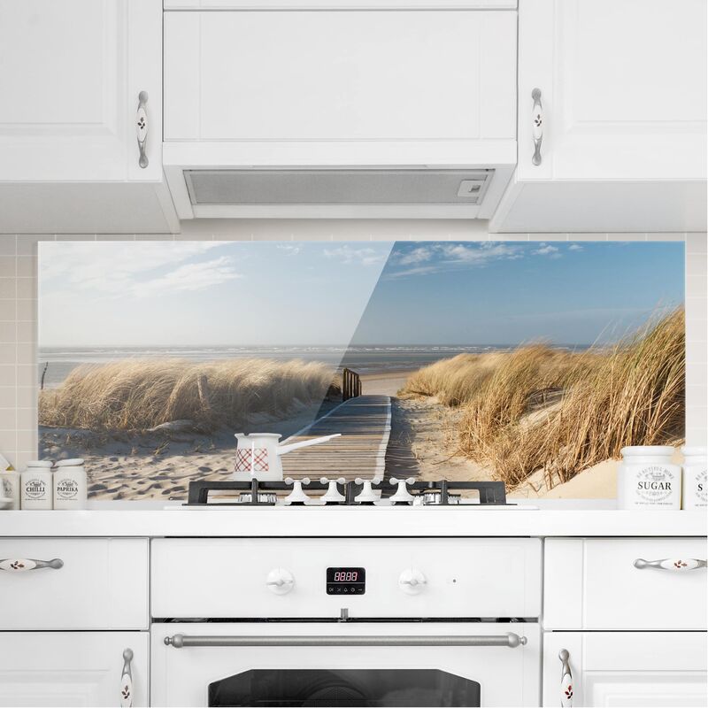 

Panel antisalpicaduras de cristal - Baltic Sea Beach - Panorámico Dimensión LxA: 50cm x 125cm