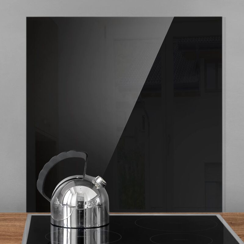 

Panel antisalpicaduras de cristal - Colour Black - Cuadrado 1:1 Dimensión LxA: 59cm x 60cm