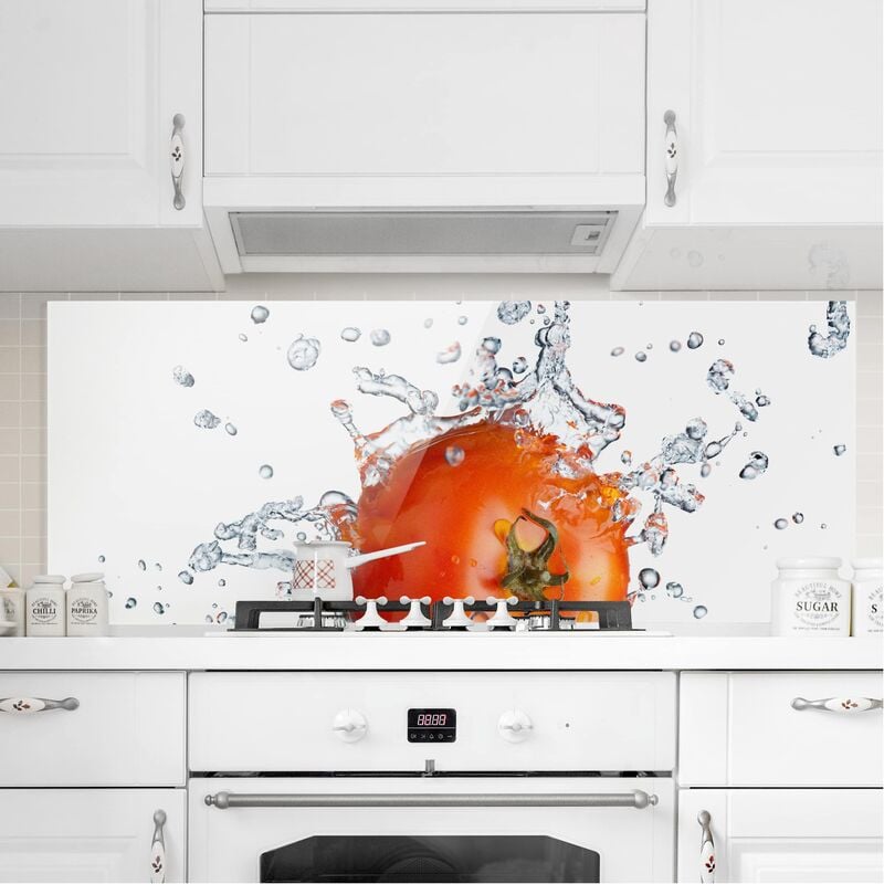 

Panel antisalpicaduras de cristal - Fresh Tomato - Panorámico Dimensión LxA: 40cm x 100cm