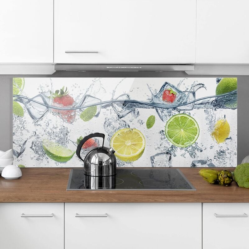 

Panel antisalpicaduras de cristal - Fruit Cocktail - Panorámico Dimensión LxA: 40cm x 100cm