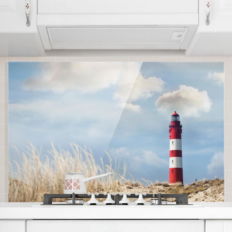 

Panel antisalpicaduras de cristal - Lighthouse In The Dunes - Horizontal 2:3 Dimensión LxA: 40cm x 60cm