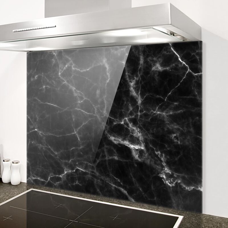 

Panel antisalpicaduras de cristal - Nero Carrara - Horizontal 3:4 Dimensión LxA: 59cm x 80cm