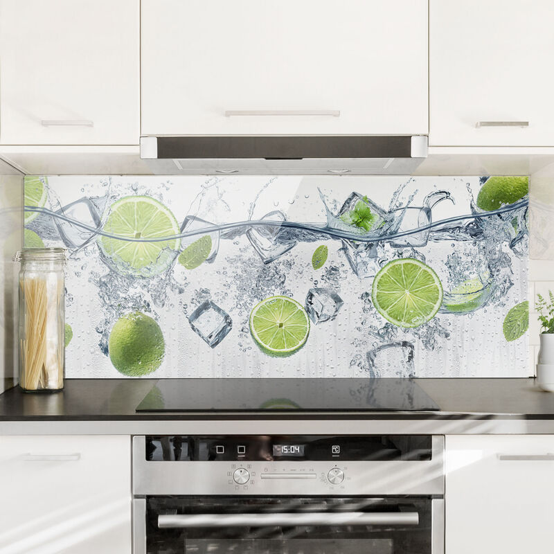 

Panel antisalpicaduras de cristal - Refreshing lime - Panorámico Dimensión LxA: 40cm x 100cm