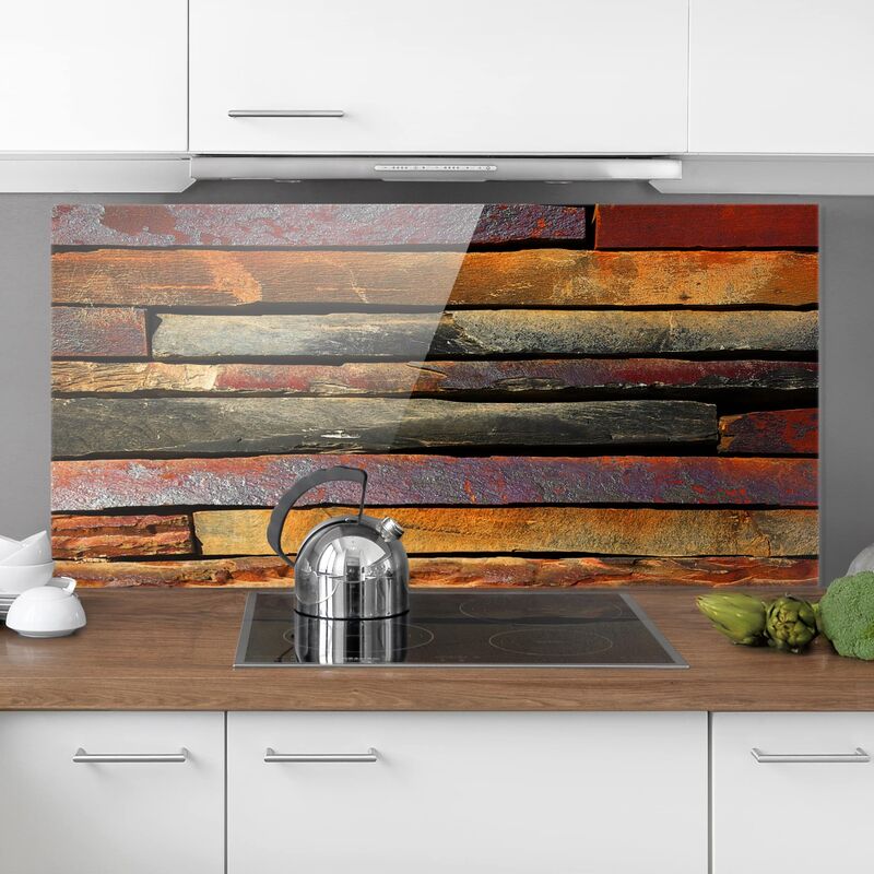

Panel antisalpicaduras de cristal - Stack of Planks - Horizontal 1:2 Dimensión LxA: 40cm x 80cm
