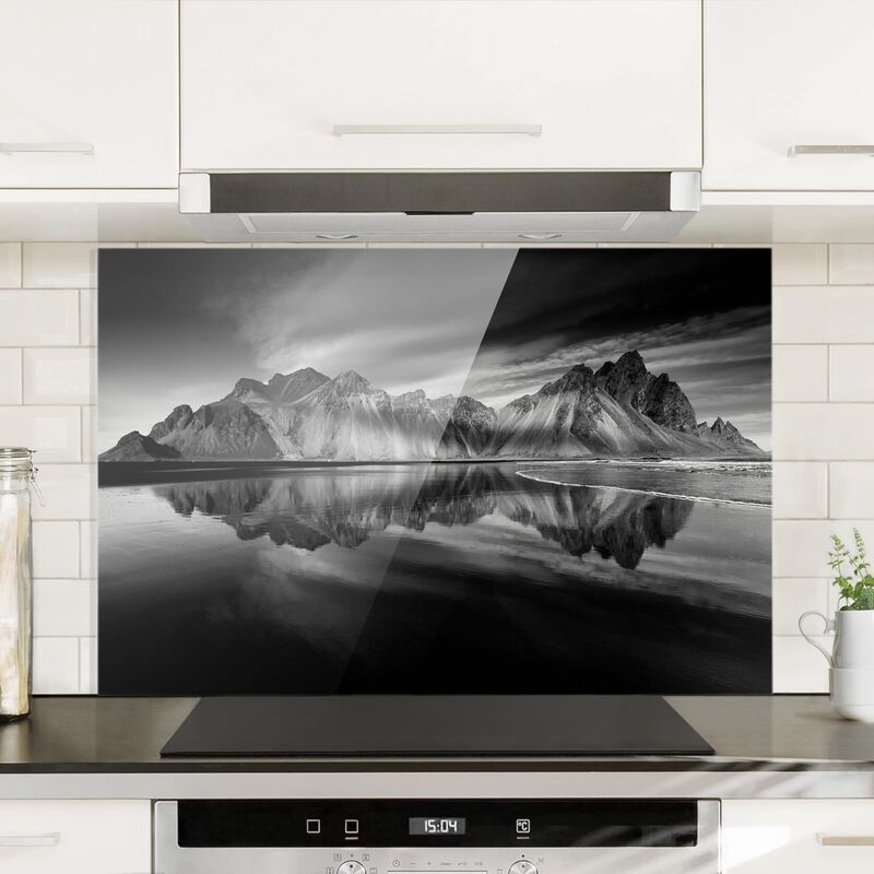 

Panel antisalpicaduras de cristal - Vesturhorn In Iceland - Horizontal 2:3 Dimensión LxA: 40cm x 60cm