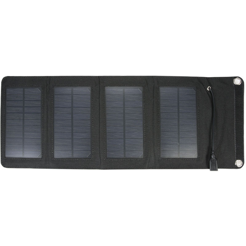 

Panel de 7W 5V al aire libre plegable del cargador solar de silicio monocristalino, cable portable del cargador, negro