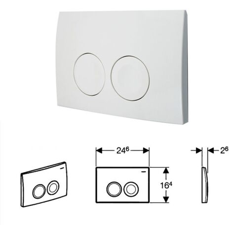 Panel de botón de descarga Delta21 Duo flush, plástico ABS blanco