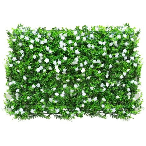 Panel de césped artificial para vallas de jardín – 40 x 60 cm, diseño vegetal ecológico, fácil instalación.