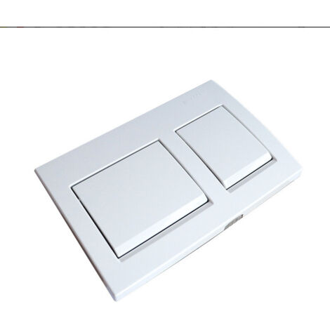 Panel de cisterna Alpha15 de doble descarga con ajuste de consumo de agua en color blanco.