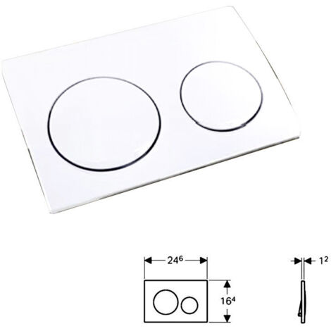 Panel de cisterna para inodoro Alpha10 de doble descarga, blanco – Panel de plástico que ahorra agua con componentes internos de acero inoxidable.