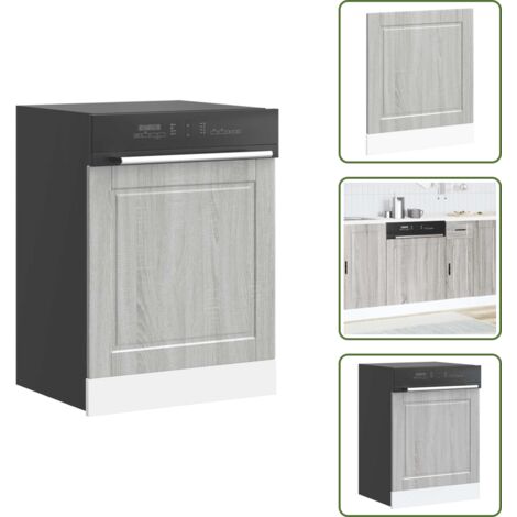 Panel de cocina - vidaXL Panel para lavavajillas Porto madera contrachapada gris sonoma - Madera de ingeniería