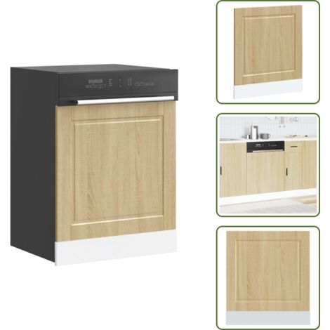 Panel de cocina - vidaXL Panel para lavavajillas Porto madera contrachapada roble sonoma - Madera de ingeniería