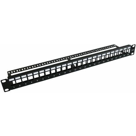Panel de conexión ciego MicroConnect de 19", 24 puertos, PP-004BLANK