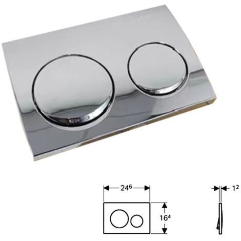 Panel de control de cisterna Alpha10 de doble descarga en cromo brillante para todos los inodoros con diseño de ahorro de energía.