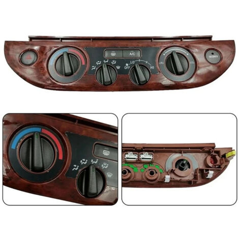 Panel de control de climatización 55902-06040 en color nogal para Toyota Camry 2002-2006