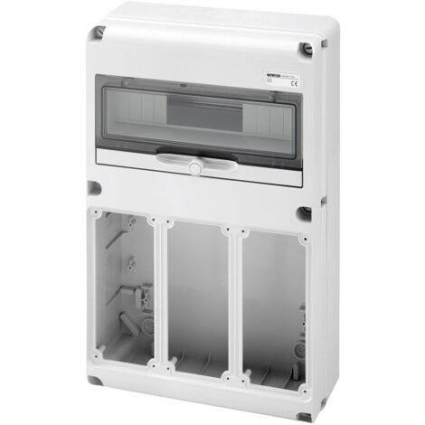 Panel de control Gewiss de 14 módulos con 3 bridas para tomas industriales GW68010N