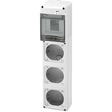 Panel de control Gewiss de 5 módulos con 3 bridas para tomas industriales GW68001N