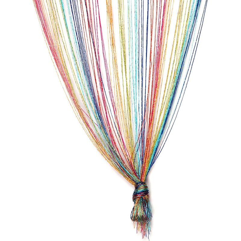 

Casa - Panel de cortina de hilo multicolor de gotas de rocío perfecto como una mosquitera - Tamaño completo 90 cm x 200 cm