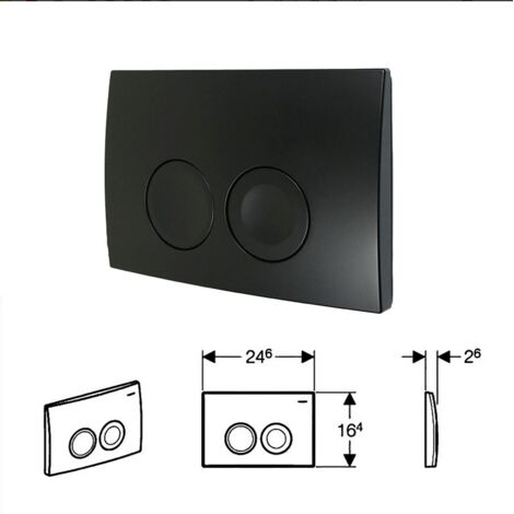 Panel de descarga para inodoro Delta21 con doble descarga para todos los tanques de agua, negro 【Fácil de instalar para la gestión del agua】