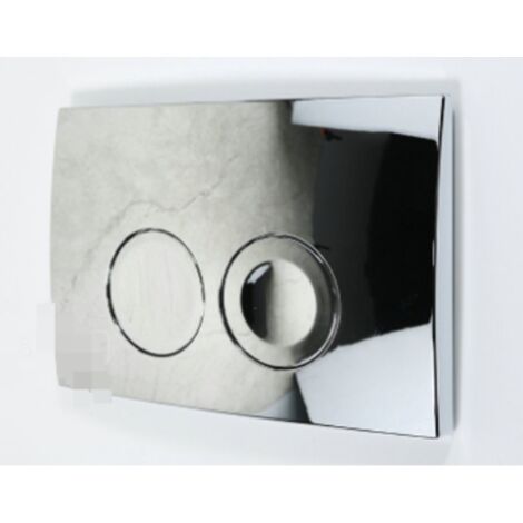 Panel de doble descarga Delta21 con diseño de plástico de alta calidad, chapado en plata para un fácil control del consumo de agua y una instalación universal en cisternas.