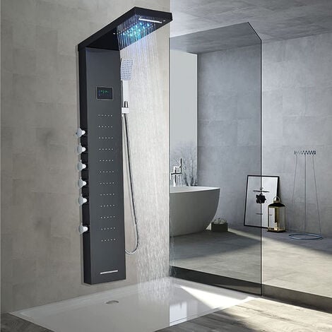Sistema de ducha mate negro dorado grifo de baño baño lluvia grifo de ducha  montado en la pared bañera ducha mezclador bidé juego de ducha, negro mate