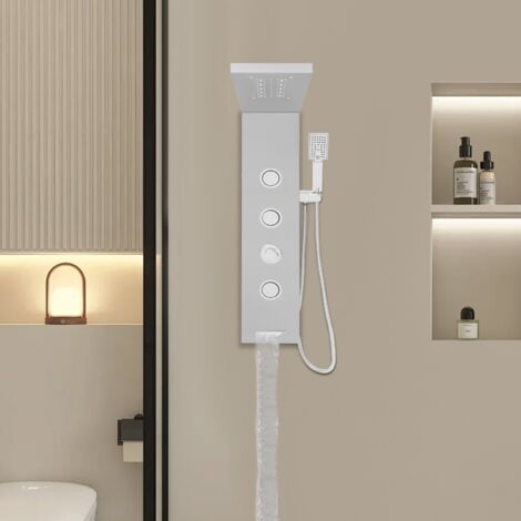 Panel de ducha con iluminación LED, dispositivo de ducha corporal completo montado en la pared