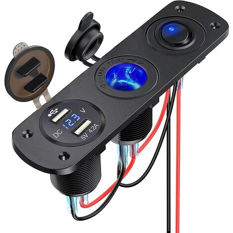 Wmaple Mechero USB Bluetooth Reproductor MP3 de Carga Dual del Coche Multi-función de Manos Libres de Llamadas Mini Altavoz 
