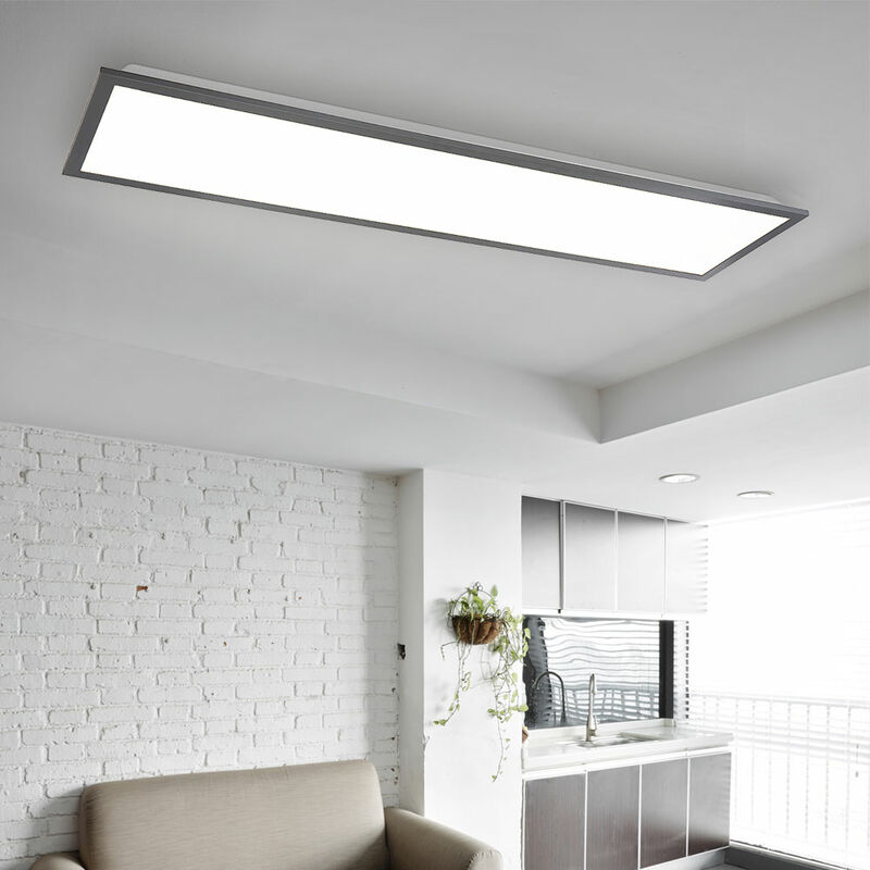 

Panel de estructura en forma rectangular panel de techo de aluminio blanco grafito ultraplano plafón muy brillante, LED 24 vatios 1500 lúmenes 3000K