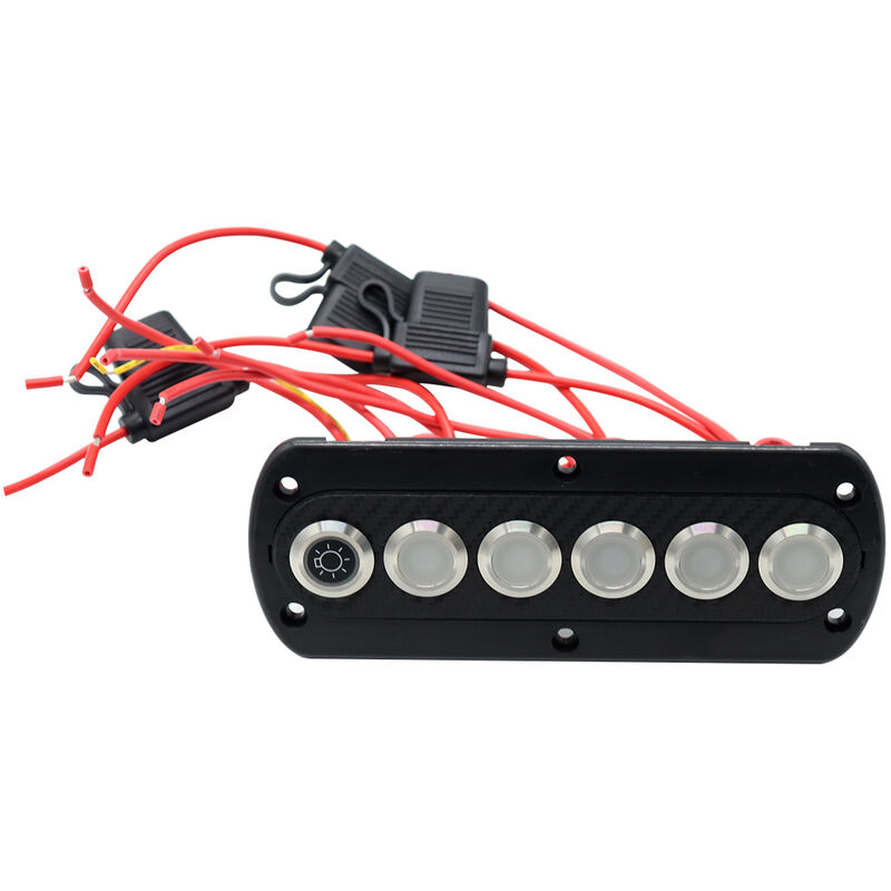 

Panel de interruptor basculante de barco marino de 6 bandas, panel de interruptor LED RV impermeable de 12 V para coche, camion, barco marino, Azul