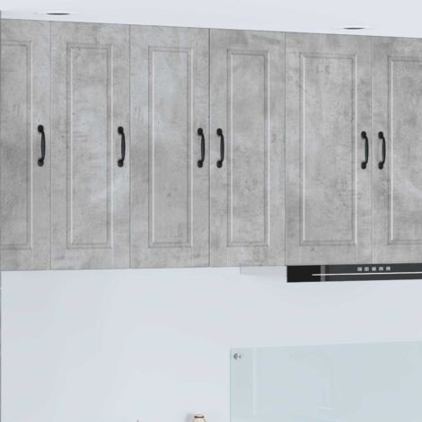 Panel de lavaplatos 2 pcs Gris Concreto 30 x 31 x 80 cm