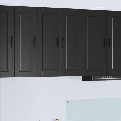 Panel de lavaplatos con estante 2 pcs Negro 30 x 31 x 80 cm