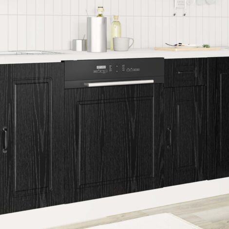Panel de lavaplatos con puerta Roble Negro 60 x 1,5 x 57 cm