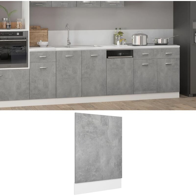 

Panel de lavavajillas aglomerado gris hormigón 45x3x67cm - Gris