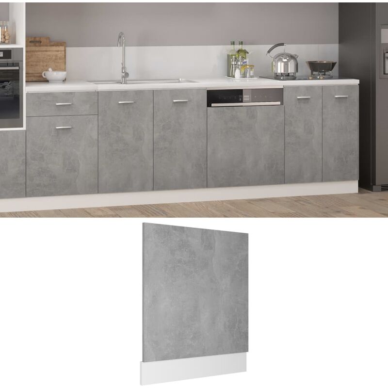 

Panel de lavavajillas aglomerado gris hormigón 59,5x3x67cm - Gris
